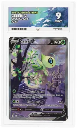 Pokemon TCG Celebi v Fusion Strike Card 245/264 Mint Condition Ace 9 - Image 3