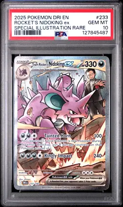 2025 POKEMON DRI EN-DESTINED RIVALS #233 TEAM ROCKET'S NIDOKING EX PSA 10 - Image 1
