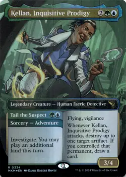 MTG Kellan, Inquisitive Prodigy (Borderless) Foil NM Murders at Karlov Manor Mag - Image 1