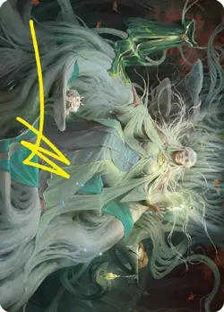 MTG ART SERIES: GALADRIEL, GIFT-GIVER GOLD-STAMPED LOTR Art Series NM - Image 1