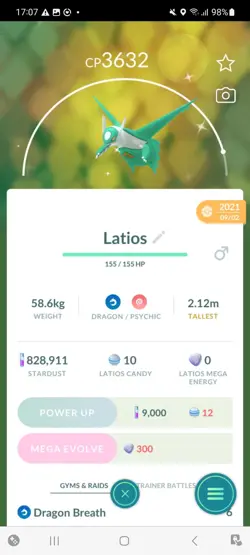 Pokemon Go Shiny Legendary Latios ( High CP ) - Image 1