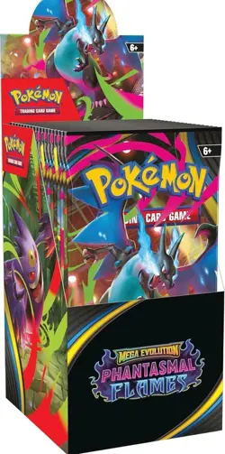 Pokemon Mega Evolution Phantasmal Flames Half Booster Display (18 Booster Packs) - Image 4