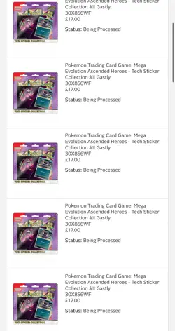 5x Pokemon TCG Mega Evolution Ascended Heroes Tech Sticker Collection - Gastly - Image 1