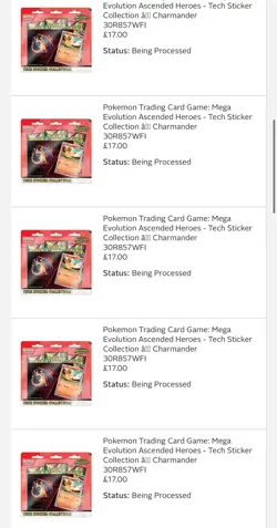 5x Pokemon TCG Mega Evolution Ascended Heroes Tech Sticker Collection Charmander - Image 1