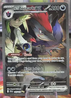 Pokemon TCG N’s Zoroark EX SIR 185/159 Journey Together NM Near Mint Condition - Image 1