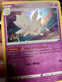 Pokemon Togetic HOLO SWSH276 HD SPIRAL SWIRL - Black Star Promo Card - Image 2