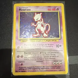 Pokemon TCG Base Set Mewtwo 10/102 Holo Card Wizards 1999 - Image 1