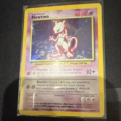 Pokemon TCG Base Set Mewtwo 10/102 Holo Card Wizards 1999 - Image 3