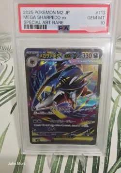 Pokemon Mega Sharpedo ex(SAR) 113/080 M2 Inferno X PSA 10 - Image 1
