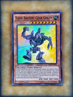Yugioh Toon Ancient Gear Golem DRL2-EN022 Super Rare 1st Ed NM - Image 1