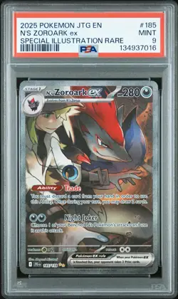 N'S ZOROARK EX PSA 9 2025 POKEMON JOURNEY TOGETHER #185/159 SIR MINT 5430 - Image 2