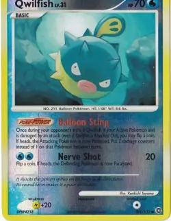 QWILFISH 101/132 REVERSE-HOLO POKEMON SECRET WONDERS - Image 1