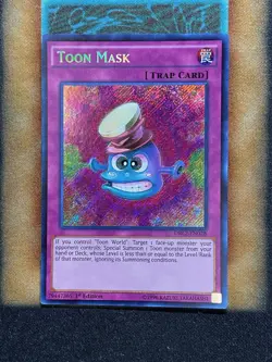 Yugioh Toon Mask DRL2-EN028 Secret Rare 1st Ed LP - Image 1