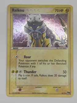Raikou 3/17 POP Series Holo Rare Pokemon Card Series 2 Vintage 2006 LP+/NM- 3/17 - Image 1