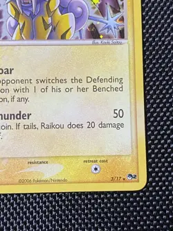 Raikou 3/17 Swirl POP Series Holo Rare LP Pokemon Card Series 2 Vintage 2006 - Image 4