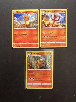 Charmander Charmeleon Charizard Holo Pokemon GO Card Set SWSH PTCG NM/LP - Image 1