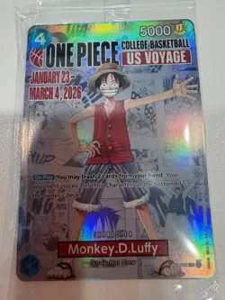 One Piece College Basketball US Voyage Monkey.D.Luffy Card SEALED - Image 1