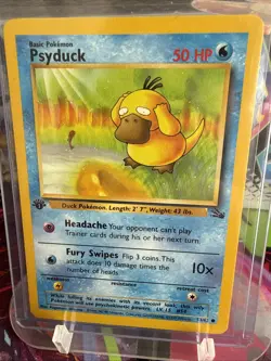 Pokemon TCG Psyduck Fossil 1st Edition Common Card 53/62 Never Played, Near Mint - Image 1