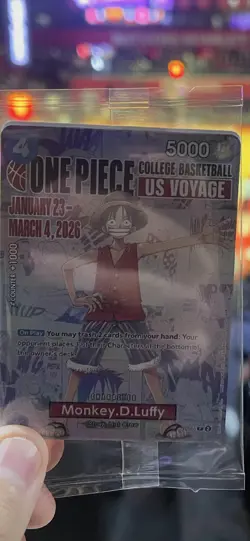 One Piece Monkey D. Luffy Sealed Promo Card and Poster -Rutgers Basketball - Image 1