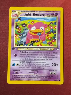 LIGHT SLOWBRO 51/105 Neo Destiny 1st EDITION Pokemon TCG card NM+ CLEAN! - Image 1
