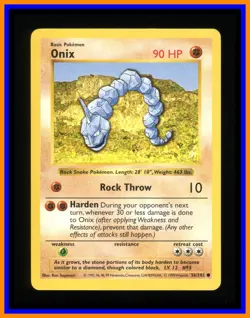 Onix - 56/102 - Base Set - Shadowless Common Card - Pokemon Card - Image 1