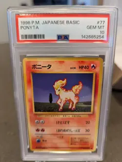 1996 Pokemon Japanese Basic No. 077 Ponyta Card PSA 10 - Image 1