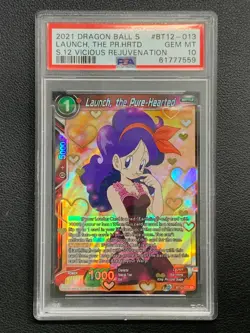 PSA 10 Dragon Ball Super DBS TCG CCG BT12-013 SR Launch the Pure-Hearted Card - Image 1