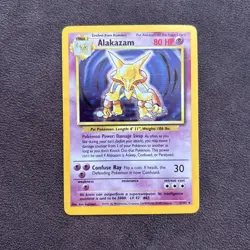 Alakazam Holo Pokemon TCG Base Set 1999 Rare Vintage Card 1/102 - Image 1