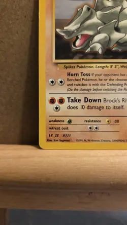 Brock's Rhyhorn Gym Heroes 22/132 Rare non-holo LP - ungraded Pokemon Card - Image 4