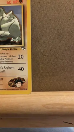 Brock's Rhyhorn Gym Heroes 22/132 Rare non-holo LP - ungraded Pokemon Card - Image 5