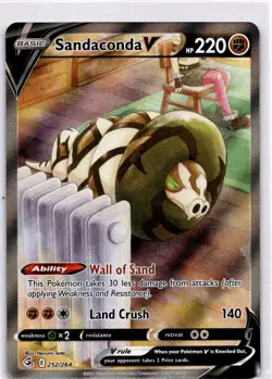 NM Sandaconda V Alt Art 252/264 – Fusion Strike Ultra Rare Pokemon Card - Image 1