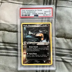 2004 Pokemon EX Team Rocket Dark Marowak 7 Gem Mint PSA 10 Card Ships ASAP - Image 1