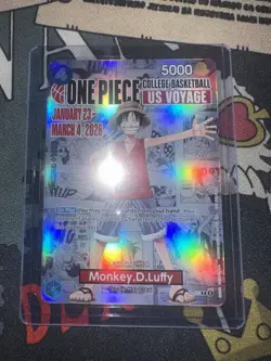 One Piece NCAA Promo Card Monkey D. Luffy US College Basketball - Image 1