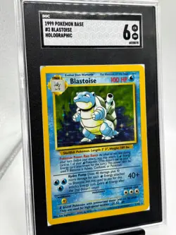 1999 Pokemon BASE UNLIMITED 2/102 BLASTOISE Holographic Card SGC Graded 6 EX/NM - Image 2