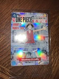 SEALED One Piece Monkey.D.Luffy US College Basketball Promo Card 2/9 St. John’s - Image 1