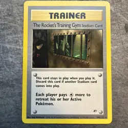 Rocket's Training Gym Stadium Card 104/132 Rare Gym Heroes Trainer Pokemon MP - Image 1