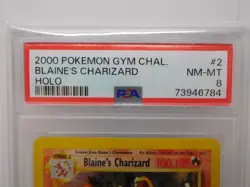 2000 Pokemon Gym Challenge Blaine's Charizard card 2/132 PSA 8 NM-MT - Image 3