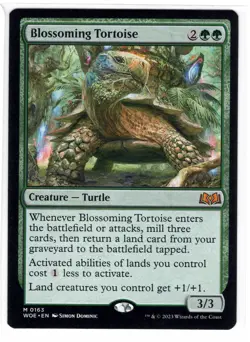 MTG Blossoming Tortoise, Wilds of Eldraine Mythic Creature (WOE) Magic Near Mint - Image 1