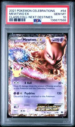 Pokemon TCG Mewtwo EX 54/99 Celebrations Classic Collection PSA 10 - Image 1