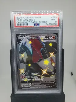 2020 Pokemon SWSH FA Charizard V Champion's Path- Secret #79/73 PSA 9 MINT - Image 1