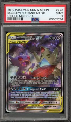 Pokemon Mega Sableye & Tyranitar GX Unified Minds Full Alt Art #226 PSA 9 Mint - Image 1