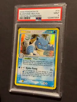 Pokemon EX Crystal Guardians Blastoise Reverse Holo Stamped 14/100 PSA 9 Mint - Image 1
