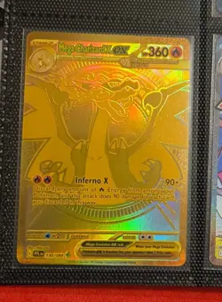 Gold Mega Charizard X ex 130/094 Me02:Phantasmal Flames English Pokemon NM/M - Image 1