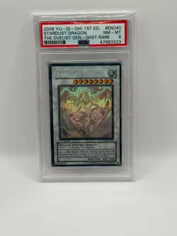 2008 Yu-Gi-Oh! Stardust Dragon 1st Edition Ghost Rare TDGS-EN040 PSA 8 NM-MT - Image 1