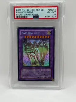 Yu-Gi-Oh! Rainbow Neos Phantom Darkness 1st Ed Ghost Rare PTDN-EN044 PSA 8 NM-MT - Image 1