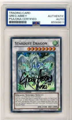 PSA Greg Abbey Signed Stardust Dragon CT07-EN021 2010 Collectors Tins Yu-Gi-Oh! - Image 1