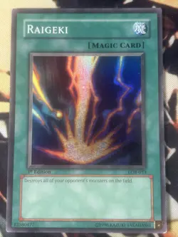 Yugioh: Raigeki - LOB-053 - Super Rare - 1st Edition - MP American English Print - Image 1