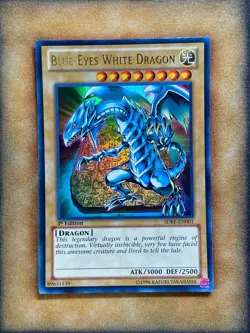 Yugioh Blue-Eyes White Dragon SDBE-EN001 Ultra Rare 1st Ed LP - Image 1