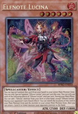 Yu-Gi-Oh Burst Protocol Elfnote Lucina 1st Edition Secret Rare Mint BPRO-EN10 - Image 1