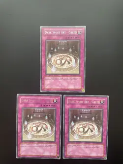 Yugioh Dark Spirit Art - Greed PTDN-EN070 Rare 1st Edition LP X3 - Image 1